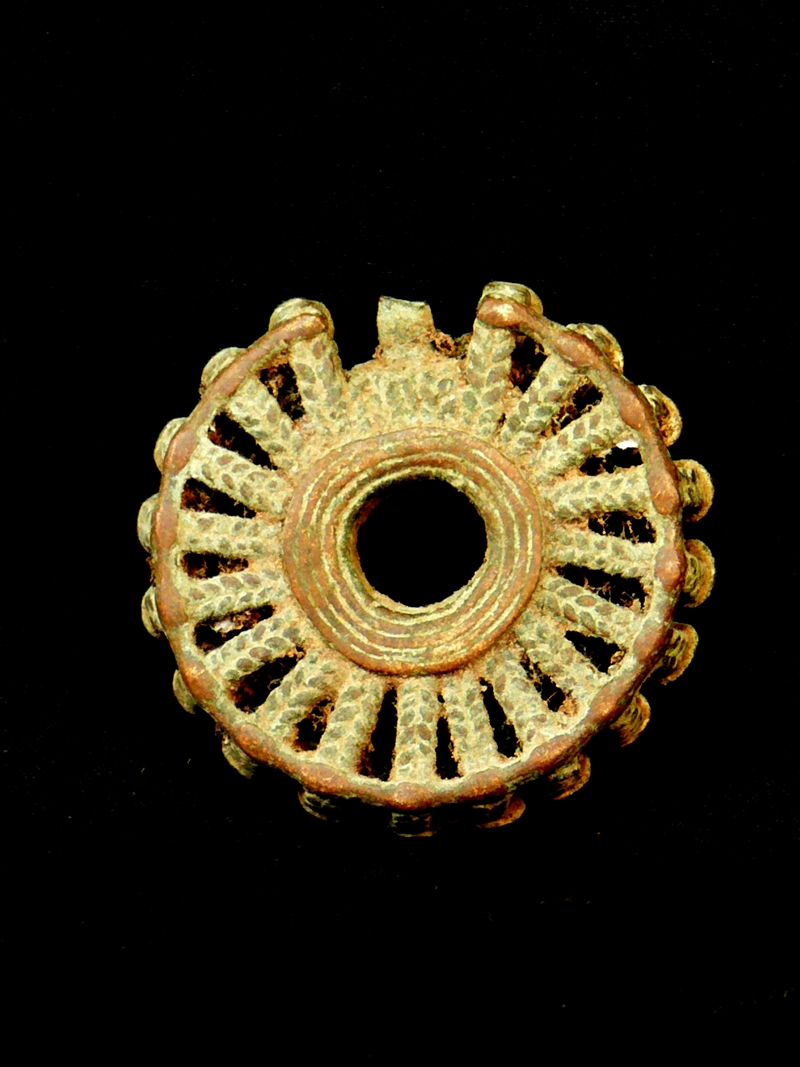 Collier Pendentif Soleil Dogon Du Mali - Bronze, Bijou Ethnique Africain, Occasion
