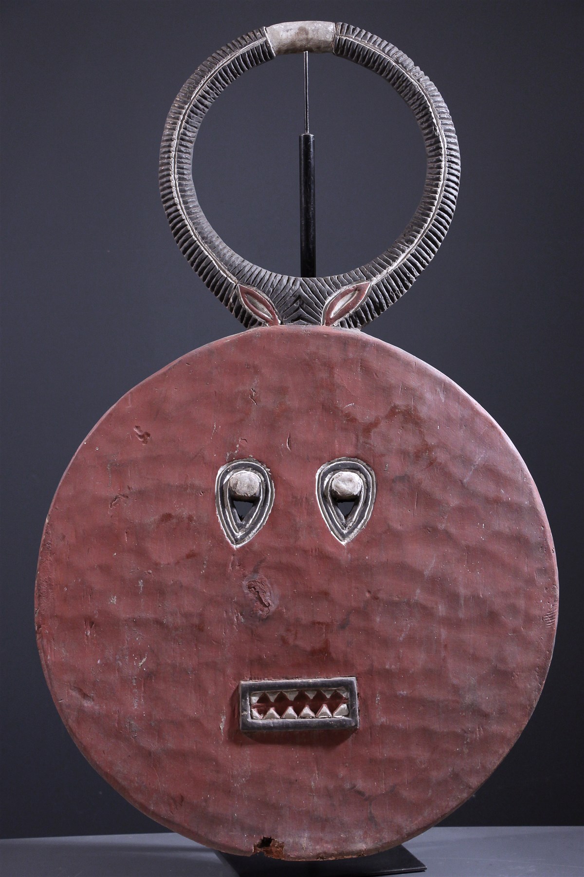 Masque Africain Tribal Goli Coloré - Bois Sculpté Main, Années 1940, Pièce De Décoration Murale