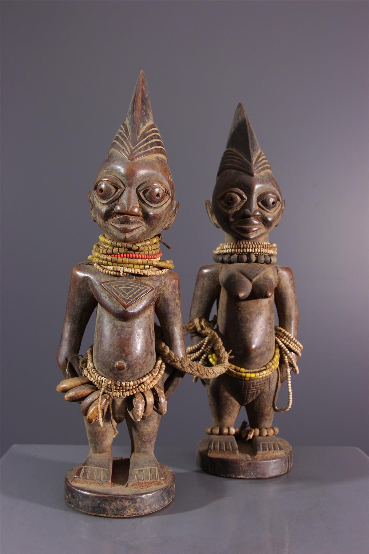 ANCIENNE STATUETTE POUPEE VAUDOU ART AFRICAIN 1950-1970 en bois