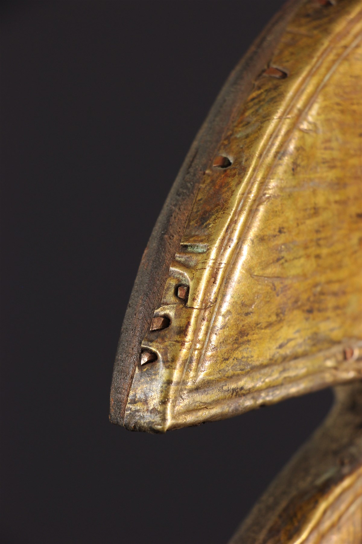 Figure De Reliquaire Kota Africaine Originale En Cuivre Avec Socle - Art Tribal Authentique