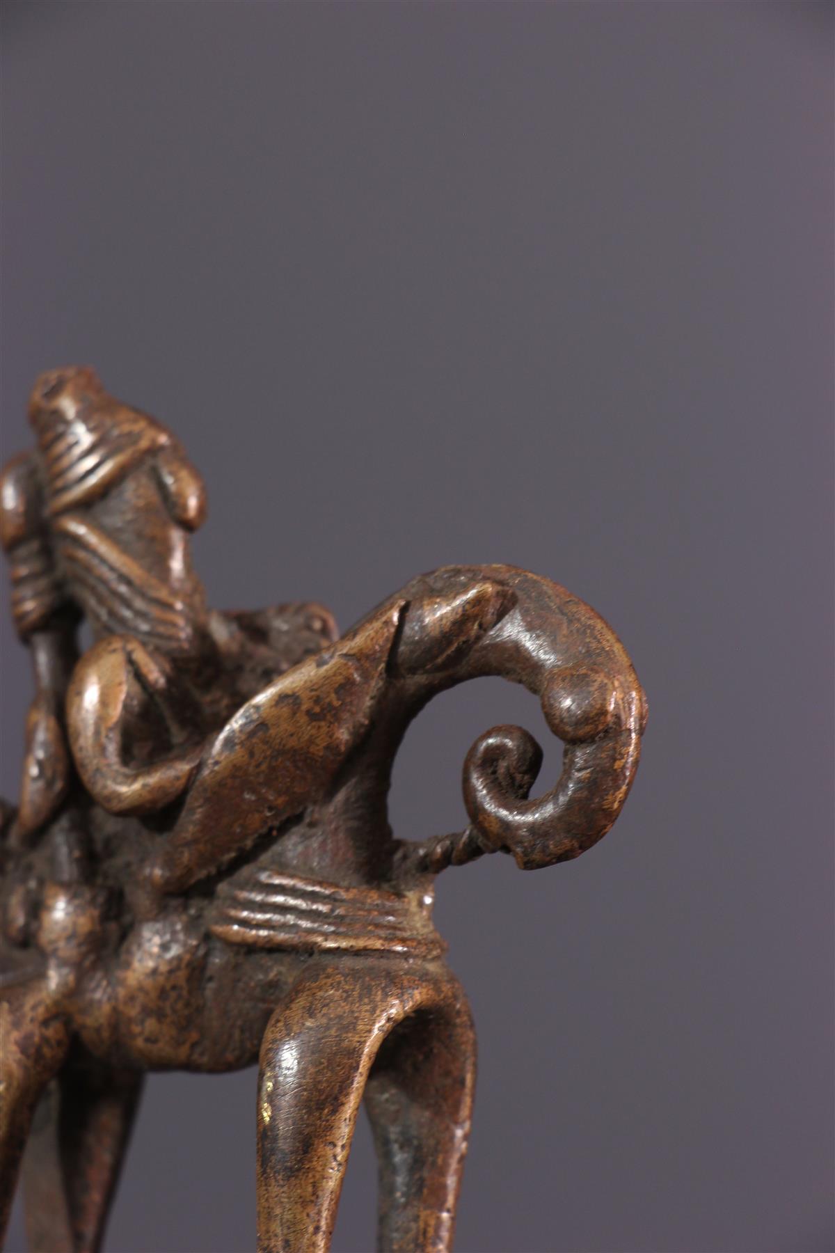 Statuette Sao Cavalier En Bronze - Art Africain Primitif - Hauteur 8,5 Cm - Originale