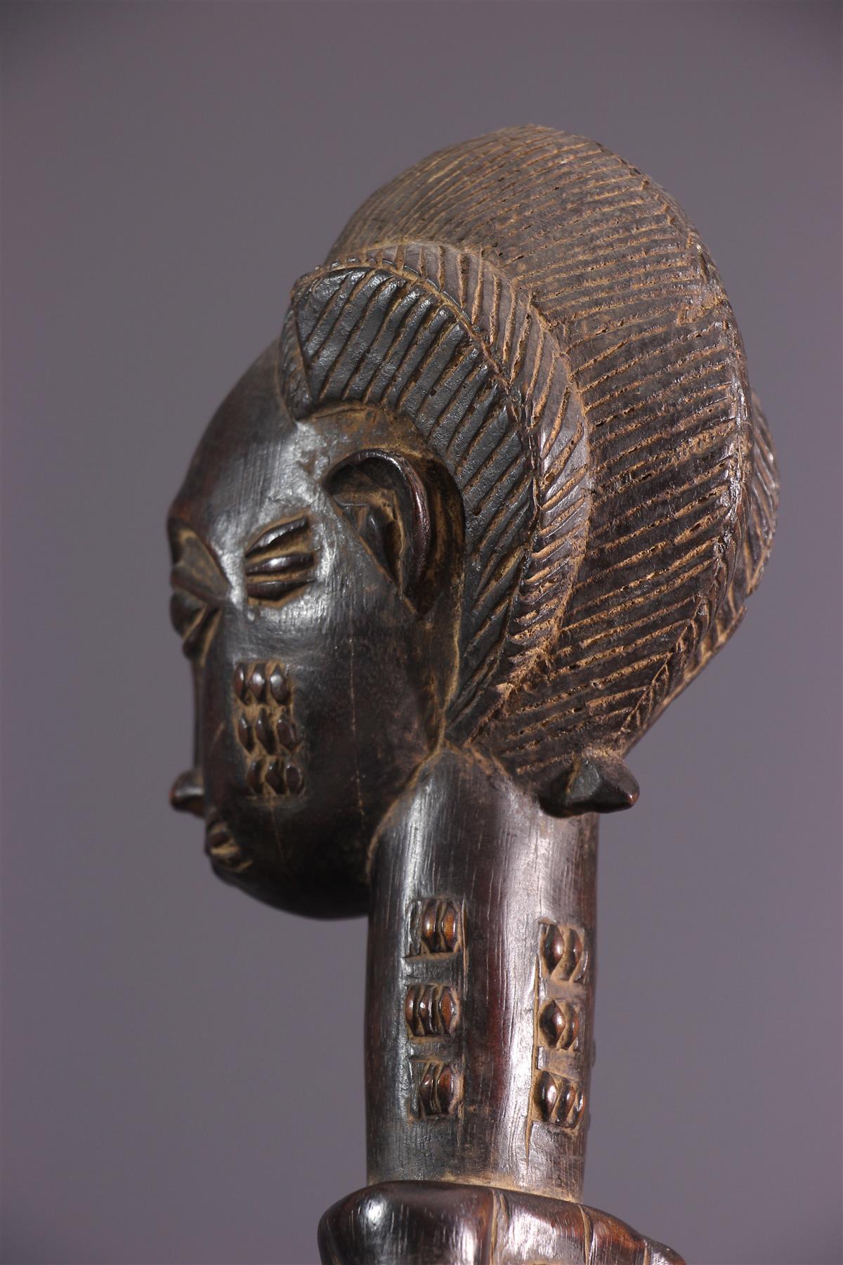Statue Baoulé Africaine Ancienne En Bois - Hauteur 50 Cm - Période 1950-1969 - Art Tribal Authentique