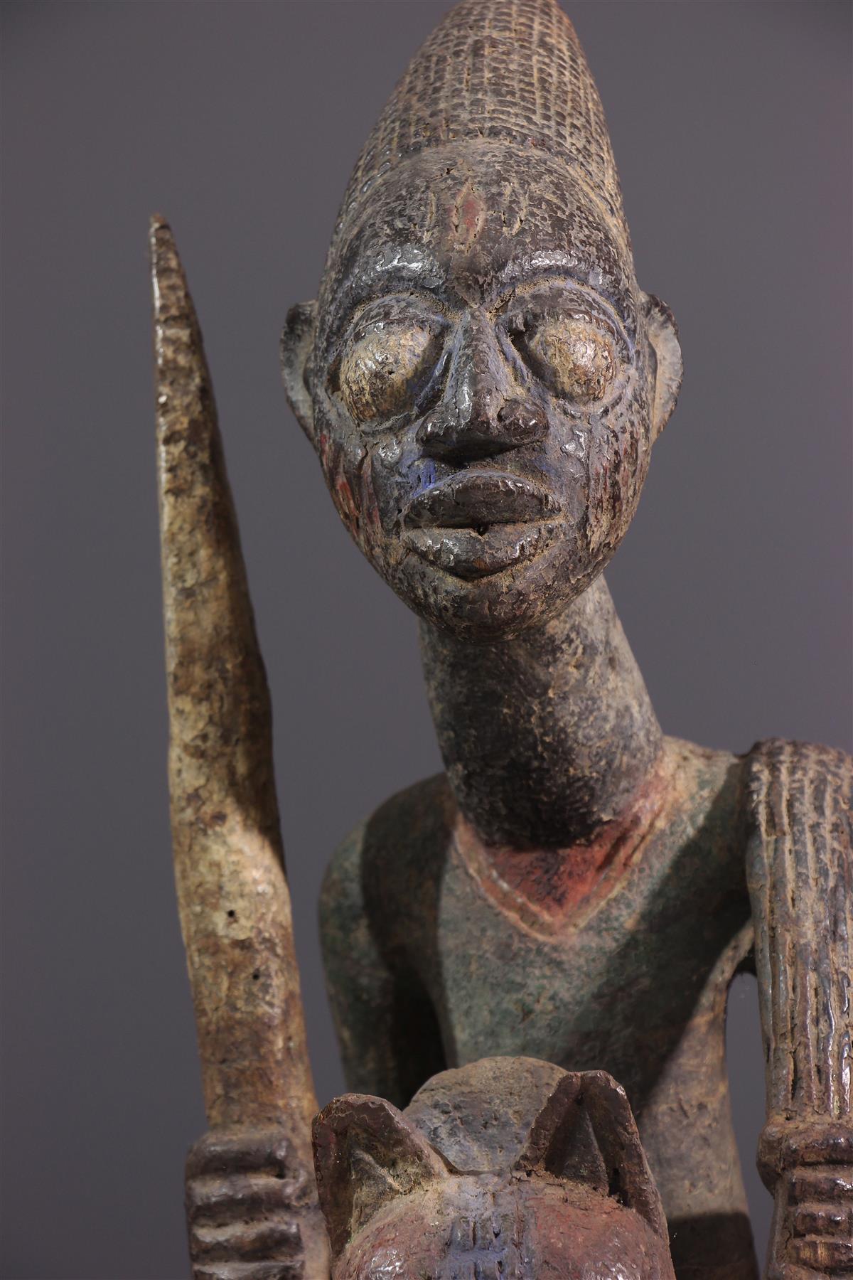 Statue Yoruba (14177) Cavalier bronze, cavalier bois, dogon, yoruba