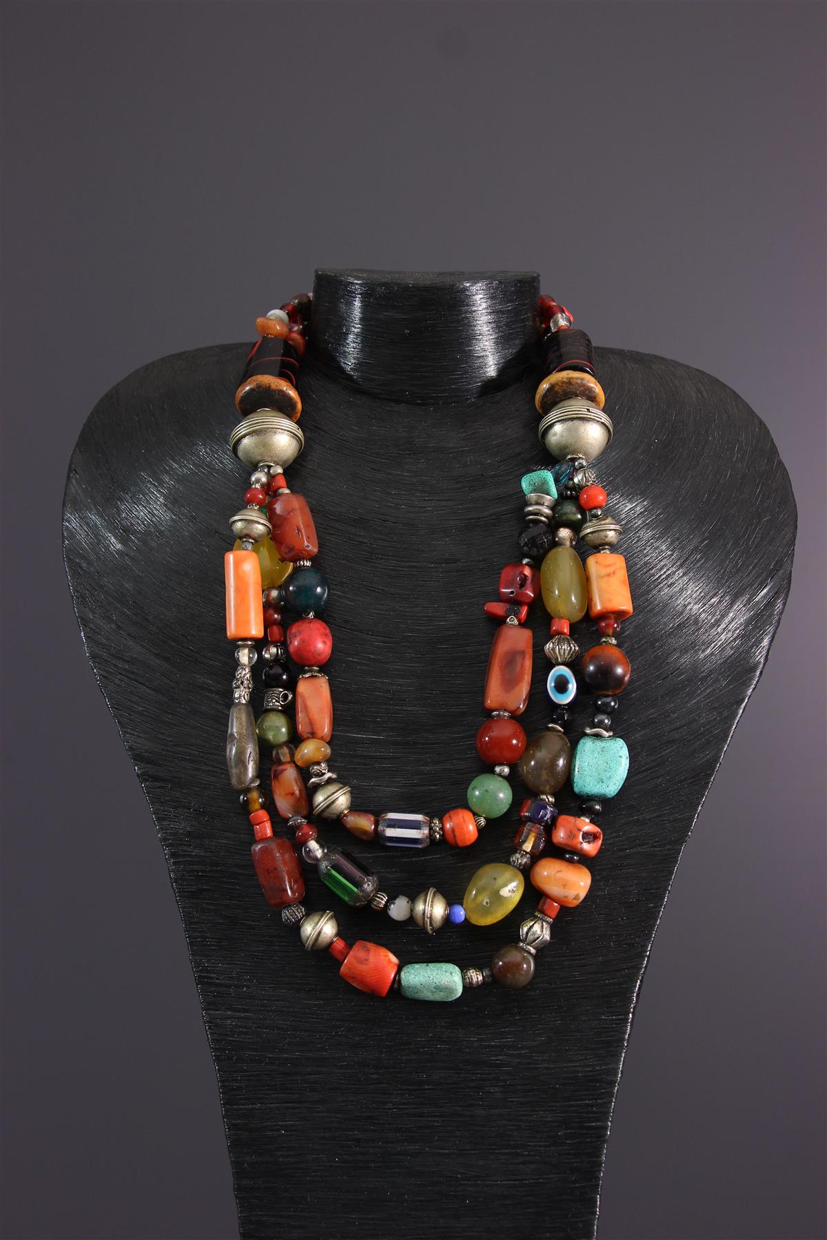 Collier Siwa Berbère égyptien Bédouin - Bijou Ethnique Nord-africain - Neuf Fait Main