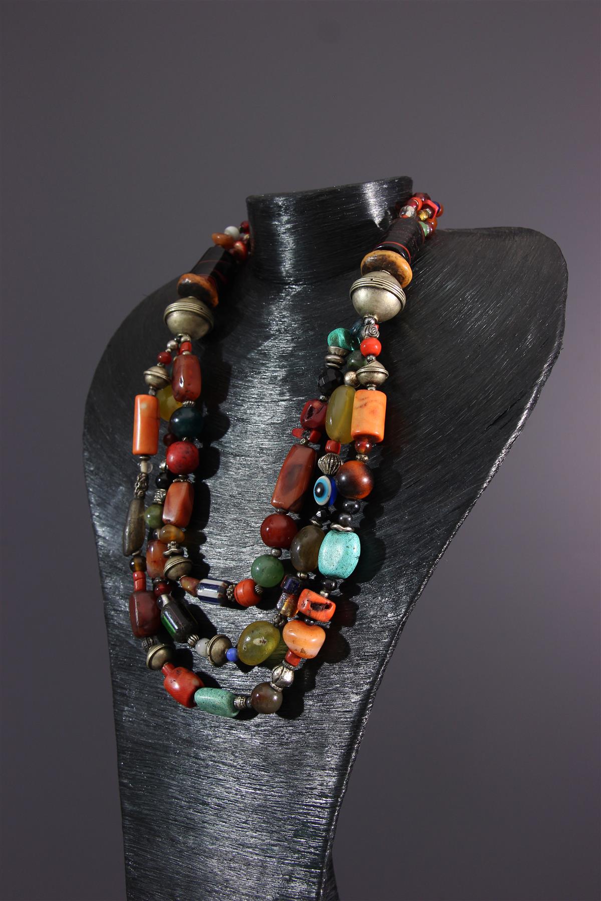 Ancien Collier Ethnique Créateur Art Nouveau art ethnique perle ambre