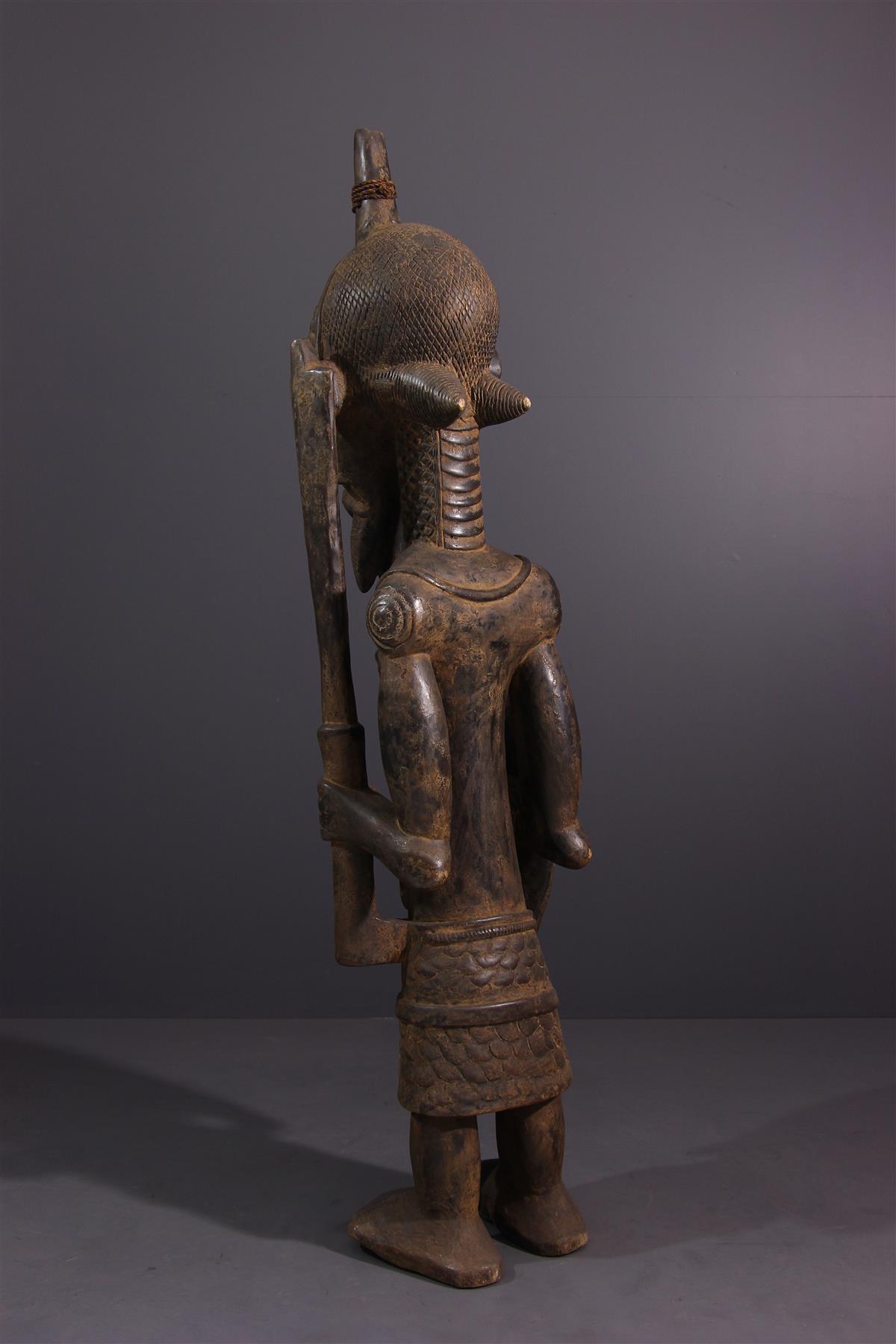 Buste Résine Guerrier Africain - Statue Décorative 21,5 Cm - Homme Multicolore