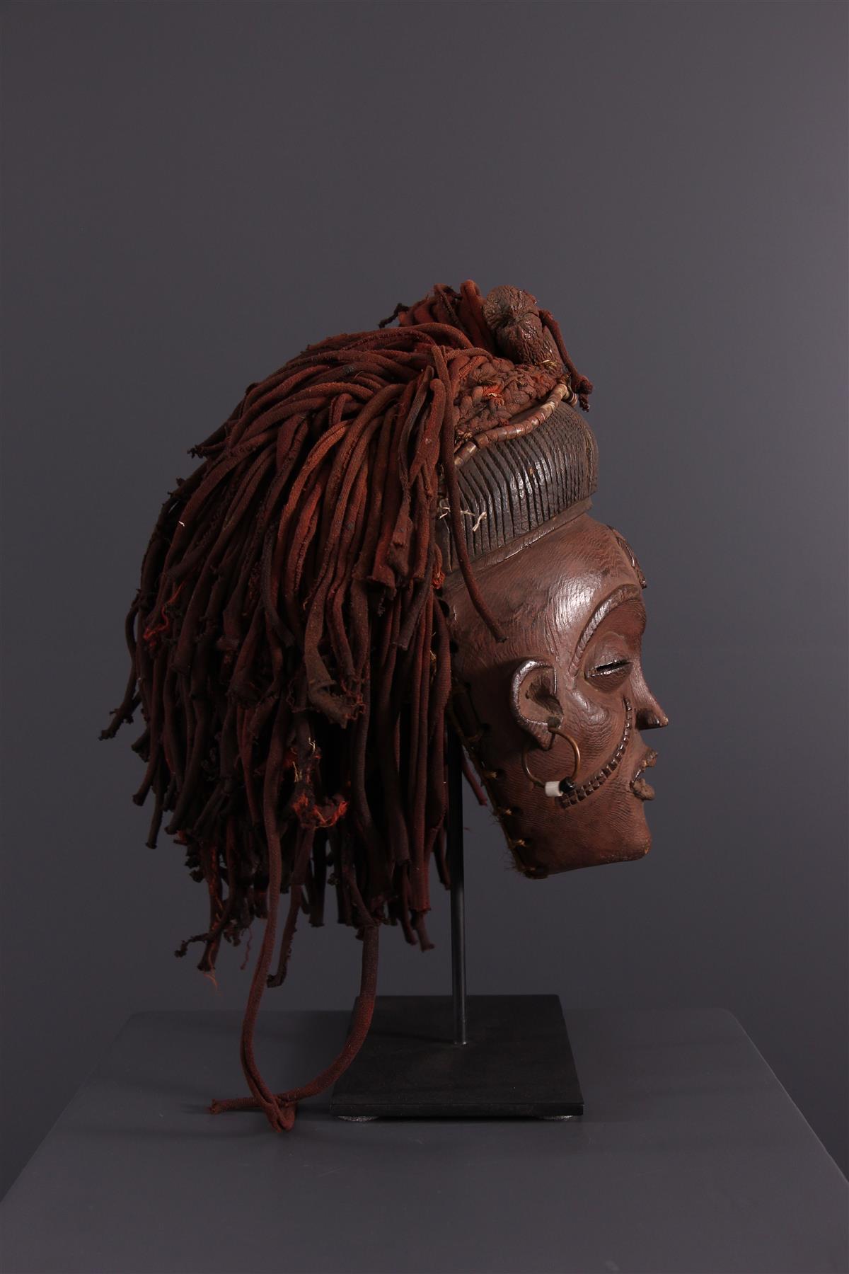 Ancien Masque Africain Chokwe – Zaïre (RDC) – Bois Patiné – Art Tribal
