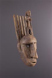 Cimier Tiwara Africain Ancien - Masque Sculpté Bamana - Art Tribal Bois Fait Main - XXème
