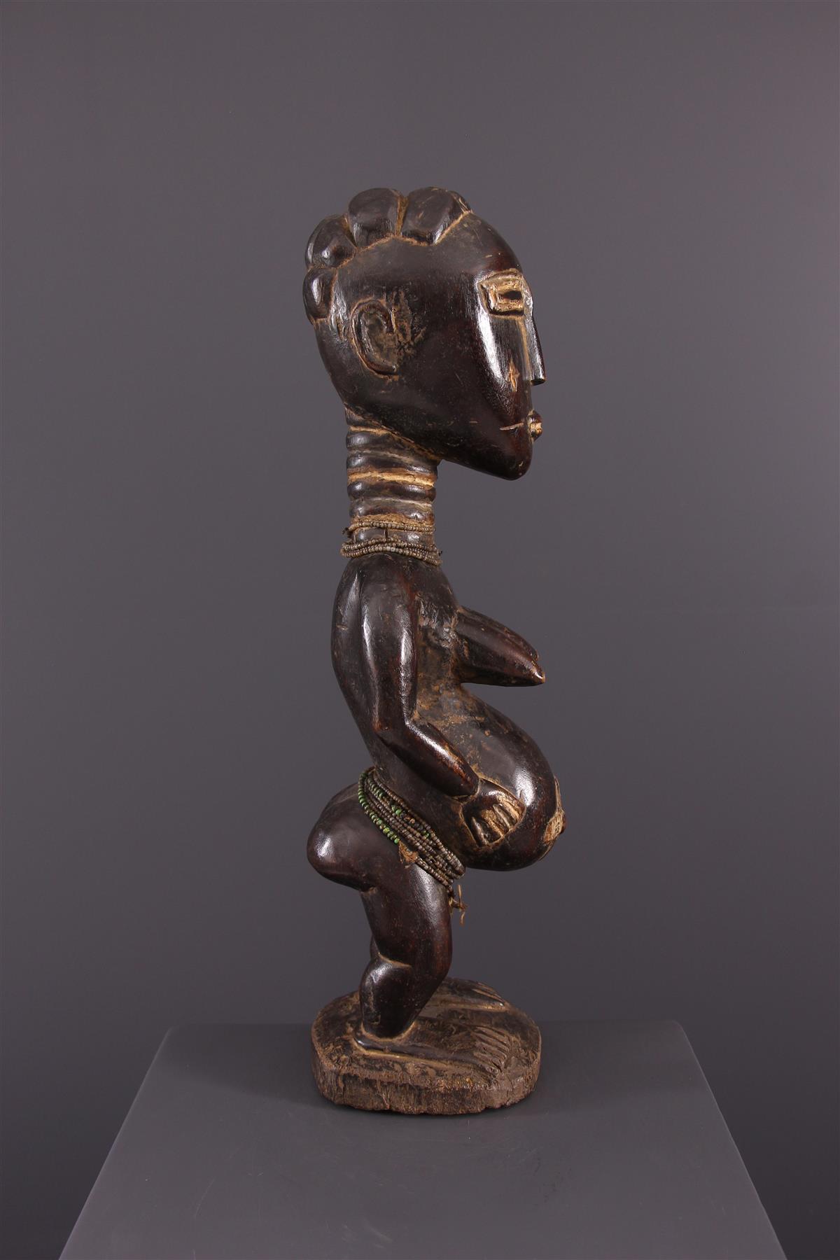 Statue De Fertilité Féminine Koulango Burkina Faso - Bois, Années 70-80, 40,3 Cm, Art Africain