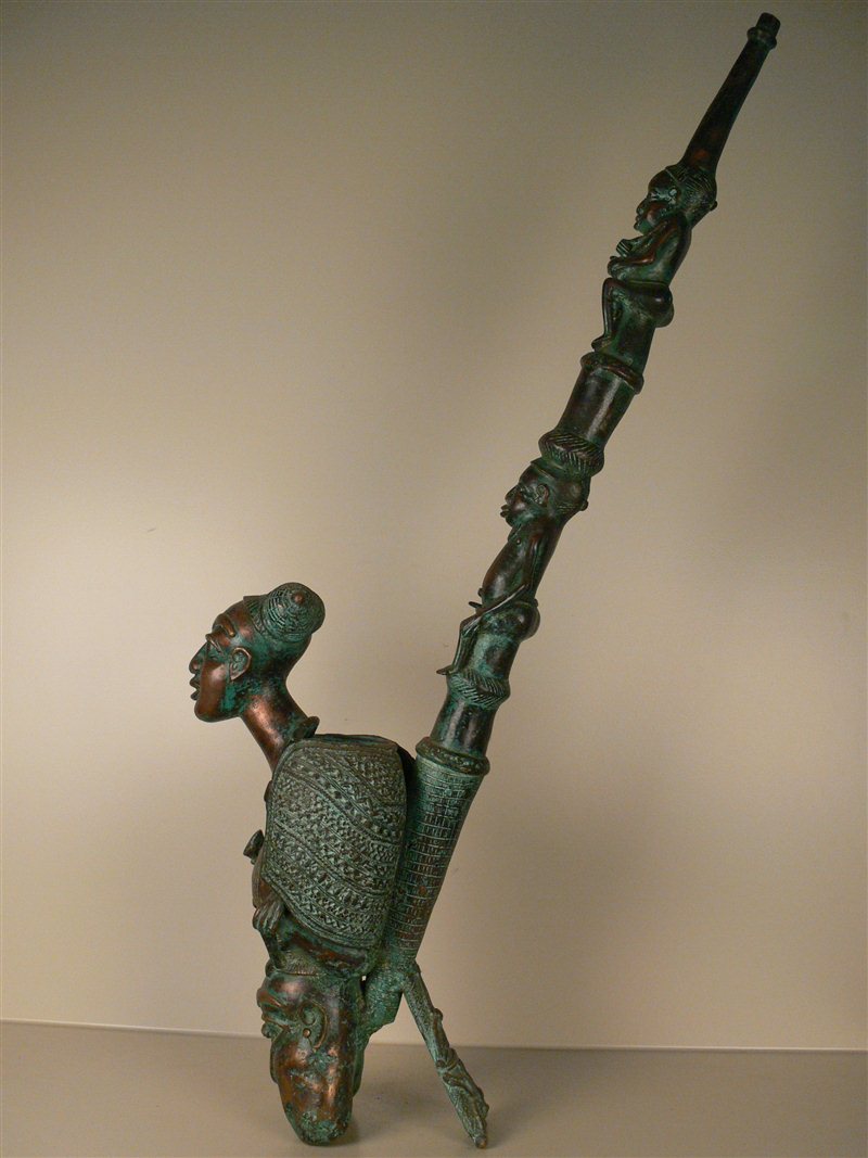 Pipe Tikar en Bronze (2966) Pipes africaines en bois, en bronze