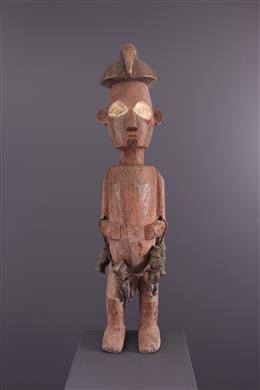 Statue Yaka En Bois – Art Tribal Africain Ancien (49 Cm) – Années 1900-1949