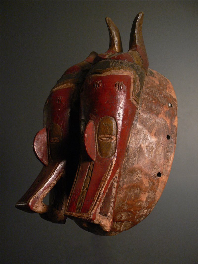 Janus Mask Gouro Zamble janus mask (3984) - African mask, tribal art, primitive art