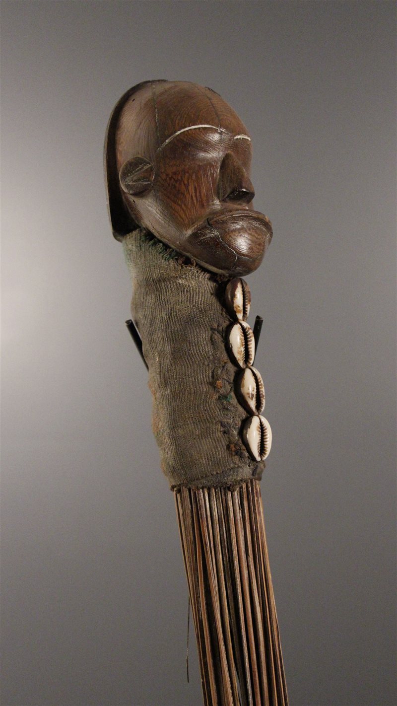 vintage zulu fouet à mouche africain ébène et crin de cheval