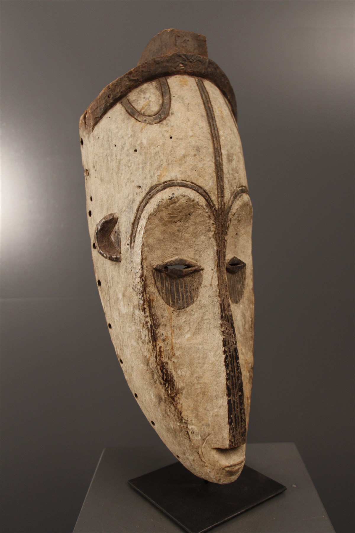 Masque Africain Fang Ngil - Gabon - Bois Sculpté - Art Tribal Original - 1990